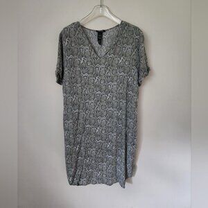 OLSEN | Shirt dress snakeskin animal print olive green sz Large 14